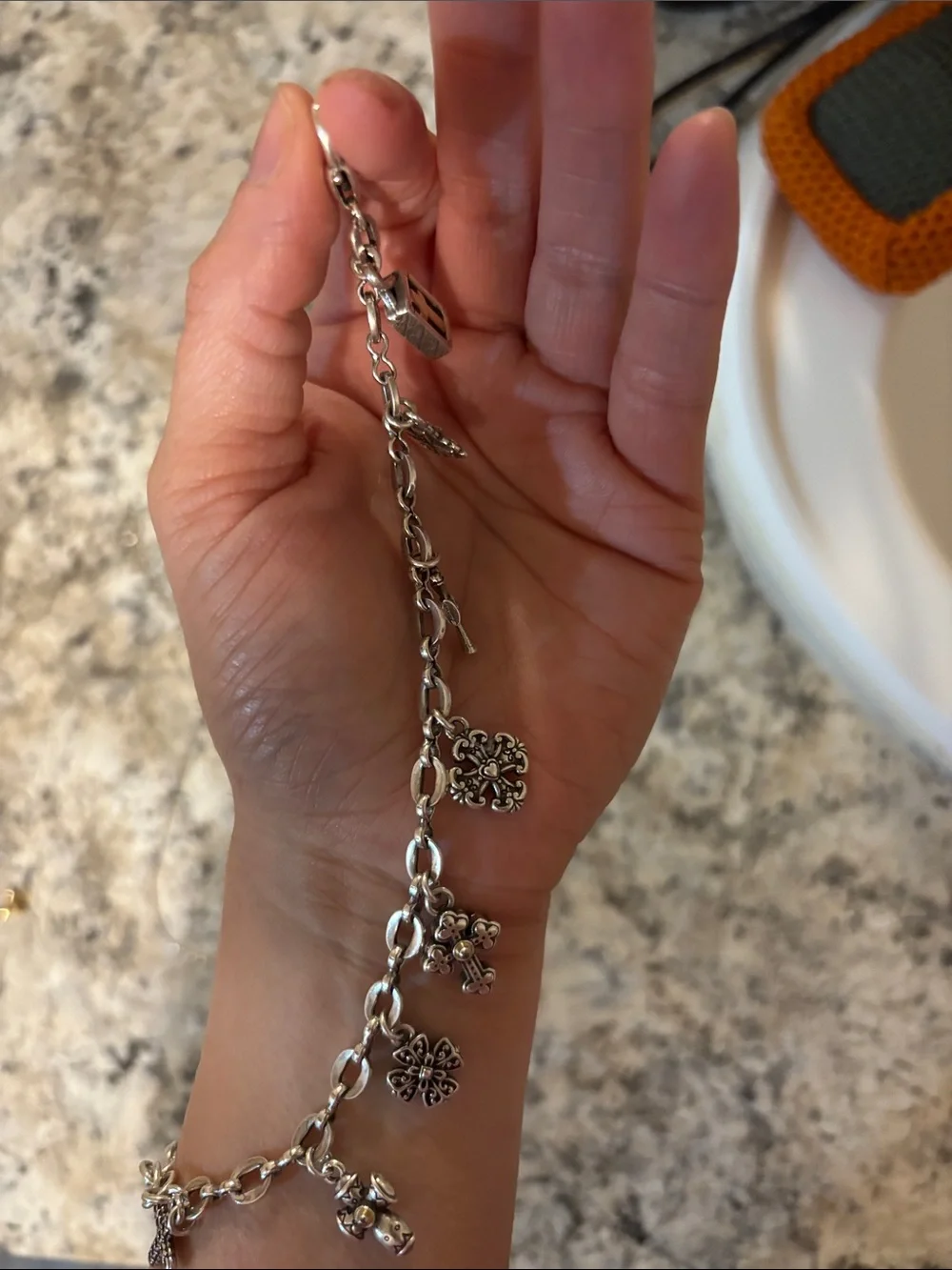 Brighton gold and silver cross set earrings necklace and cross bracelet